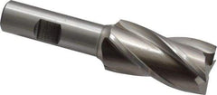 Cleveland - 1", 1-7/8" LOC, 5/8" Shank Diam, 4" OAL, 4 Flute, High Speed Steel Square End Mill - Single End, Uncoated, Spiral Flute, 30° Helix, Centercutting, Right Hand Cut, Right Hand Flute, Series HG-4C - Americas Industrial Supply