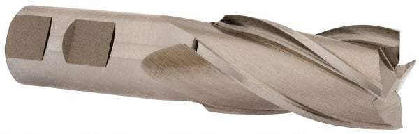 Cleveland - 1", 1-7/8" LOC, 7/8" Shank Diam, 4-1/8" OAL, 4 Flute, High Speed Steel Square End Mill - Single End, Uncoated, Spiral Flute, 30° Helix, Centercutting, Right Hand Cut, Right Hand Flute, Series HG-4C - Americas Industrial Supply