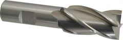 Cleveland - 1", 1-7/8" LOC, 3/4" Shank Diam, 4-1/8" OAL, 4 Flute, High Speed Steel Square End Mill - Single End, Uncoated, Spiral Flute, 30° Helix, Centercutting, Right Hand Cut, Right Hand Flute, Series HG-4C - Americas Industrial Supply