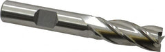 Cleveland - 13/32", 1" LOC, 3/8" Shank Diam, 2-11/16" OAL, 4 Flute, High Speed Steel Square End Mill - Single End, Uncoated, Spiral Flute, 30° Helix, Centercutting, Right Hand Cut, Right Hand Flute, Series HG-4C - Americas Industrial Supply