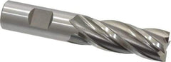 Cleveland - 25/32", 1-7/8" LOC, 3/4" Shank Diam, 4-1/8" OAL, 4 Flute, High Speed Steel Square End Mill - Single End, Uncoated, Spiral Flute, 30° Helix, Centercutting, Right Hand Cut, Right Hand Flute, Series HG-4C - Americas Industrial Supply