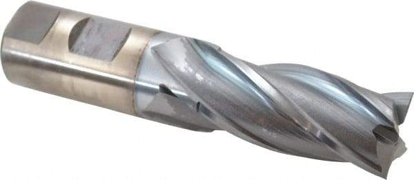 Cleveland - 31/32", 2" LOC, 1" Shank Diam, 4-1/2" OAL, 4 Flute, High Speed Steel Square End Mill - Single End, TiCN Finish, Spiral Flute, 30° Helix, Centercutting, Right Hand Cut, Right Hand Flute, Series HG-4C - Americas Industrial Supply