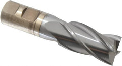 Cleveland - 1", 1-7/8" LOC, 7/8" Shank Diam, 4-1/8" OAL, 4 Flute, High Speed Steel Square End Mill - Single End, TiCN Finish, Spiral Flute, 30° Helix, Centercutting, Right Hand Cut, Right Hand Flute, Series HG-4C - Americas Industrial Supply