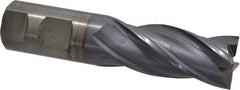 Cleveland - 1", 2" LOC, 1" Shank Diam, 4-1/2" OAL, 4 Flute, High Speed Steel Square End Mill - Single End, TiCN Finish, Spiral Flute, 30° Helix, Centercutting, Right Hand Cut, Right Hand Flute, Series HG-4C - Americas Industrial Supply