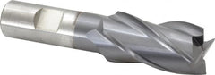 Cleveland - 1", 1-7/8" LOC, 3/4" Shank Diam, 4-1/8" OAL, 4 Flute, High Speed Steel Square End Mill - Single End, TiCN Finish, Spiral Flute, 30° Helix, Centercutting, Right Hand Cut, Right Hand Flute, Series HG-4C - Americas Industrial Supply