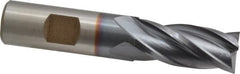 Cleveland - 23/32", 1-5/8" LOC, 3/4" Shank Diam, 3-7/8" OAL, 4 Flute, High Speed Steel Square End Mill - Single End, TiCN Finish, Spiral Flute, 30° Helix, Centercutting, Right Hand Cut, Right Hand Flute, Series HG-4C - Americas Industrial Supply