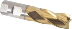 Cleveland - 31/32", 2" LOC, 1" Shank Diam, 4-1/2" OAL, 4 Flute, High Speed Steel Square End Mill - Single End, TiN Finish, Spiral Flute, 30° Helix, Centercutting, Right Hand Cut, Right Hand Flute, Series HG-4C - Americas Industrial Supply