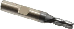Cleveland - 1/4", 5/8" LOC, 3/8" Shank Diam, 2-7/16" OAL, 4 Flute, High Speed Steel Square End Mill - Single End, TiCN Finish, Spiral Flute, 30° Helix, Left Hand Cut, Left Hand Flute, Series HG-4LL - Americas Industrial Supply