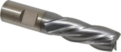 Cleveland - 3/4", 1-5/8" LOC, 3/4" Shank Diam, 3-7/8" OAL, 4 Flute, High Speed Steel Square End Mill - Single End, TiCN Finish, Spiral Flute, 30° Helix, Left Hand Cut, Left Hand Flute, Series HG-4LL - Americas Industrial Supply