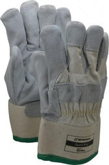 Honeywell - Size XL (10), ANSI Cut Lvl 3, Abrasion Lvl 4, Split Leather Cut Resistant Gloves - Kevlar Lining, Safety Cuff, White/Gray, Paired - Americas Industrial Supply