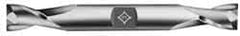 Cleveland - 23/32", 1.313" LOC, 3/4" Shank Diam, 5-5/8" OAL, 2 Flute, High Speed Steel Square End Mill - Double End, Uncoated, Spiral Flute, 30° Helix, Centercutting, Right Hand Cut, Right Hand Flute, Series HD-2 - Americas Industrial Supply