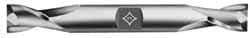 Cleveland - 15/16", 1-5/8" LOC, 1" Shank Diam, 6-3/8" OAL, 2 Flute, High Speed Steel Square End Mill - Double End, Uncoated, Spiral Flute, 30° Helix, Centercutting, Right Hand Cut, Right Hand Flute, Series HD-2 - Americas Industrial Supply