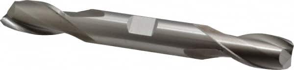 Cleveland - 5/8", 1-1/8" LOC, 5/8" Shank Diam, 5" OAL, 2 Flute, High Speed Steel Square End Mill - Double End, Uncoated, Spiral Flute, 30° Helix, Centercutting, Right Hand Cut, Right Hand Flute, Series HD-2 - Americas Industrial Supply