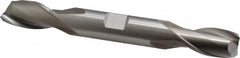 Cleveland - 5/8", 1-1/8" LOC, 5/8" Shank Diam, 5" OAL, 2 Flute, High Speed Steel Square End Mill - Double End, Uncoated, Spiral Flute, 30° Helix, Centercutting, Right Hand Cut, Right Hand Flute, Series HD-2 - Americas Industrial Supply