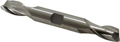 Cleveland - 15/32", 13/16" LOC, 1/2" Shank Diam, 4-1/8" OAL, 2 Flute, High Speed Steel Square End Mill - Double End, Uncoated, Spiral Flute, 30° Helix, Centercutting, Right Hand Cut, Right Hand Flute, Series HD-2 - Americas Industrial Supply