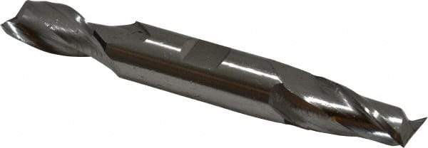 Cleveland - 21/32", 1-5/16" LOC, 3/4" Shank Diam, 5-5/8" OAL, 2 Flute, High Speed Steel Square End Mill - Double End, Uncoated, Spiral Flute, 30° Helix, Centercutting, Right Hand Cut, Right Hand Flute, Series HD-2 - Americas Industrial Supply