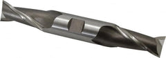 Cleveland - 13/16", 1-9/16" LOC, 7/8" Shank Diam, 6-1/8" OAL, 2 Flute, High Speed Steel Square End Mill - Double End, Uncoated, Spiral Flute, 30° Helix, Centercutting, Right Hand Cut, Right Hand Flute, Series HD-2 - Americas Industrial Supply