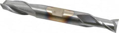 Cleveland - 1/2", 13/16" LOC, 1/2" Shank Diam, 4-1/8" OAL, 2 Flute, High Speed Steel Square End Mill - Double End, TiCN Finish, Spiral Flute, 30° Helix, Centercutting, Right Hand Cut, Right Hand Flute, Series HD-2 - Americas Industrial Supply