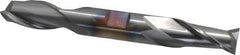 Cleveland - 5/8", 1-1/8" LOC, 5/8" Shank Diam, 5" OAL, 2 Flute, High Speed Steel Square End Mill - Double End, TiCN Finish, Spiral Flute, 30° Helix, Centercutting, Right Hand Cut, Right Hand Flute, Series HD-2 - Americas Industrial Supply