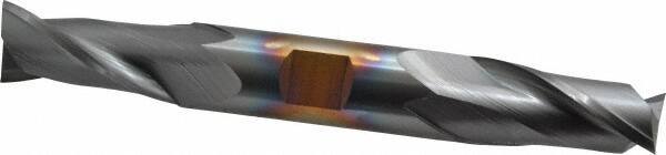 Cleveland - 3/4", 1-5/16" LOC, 3/4" Shank Diam, 5-5/8" OAL, 2 Flute, High Speed Steel Square End Mill - Double End, TiCN Finish, Spiral Flute, 30° Helix, Centercutting, Right Hand Cut, Right Hand Flute, Series HD-2 - Americas Industrial Supply