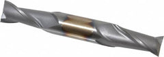 Cleveland - 7/8", 1-9/16" LOC, 7/8" Shank Diam, 6-1/8" OAL, 2 Flute, High Speed Steel Square End Mill - Double End, TiCN Finish, Spiral Flute, 30° Helix, Centercutting, Right Hand Cut, Right Hand Flute, Series HD-2 - Americas Industrial Supply