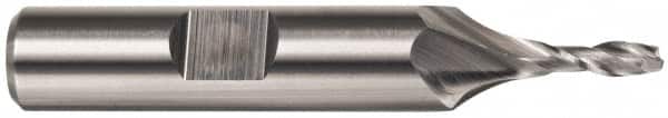 Cleveland - 35/64", 1-1/8" LOC, 1/2" Shank Diam, 3-3/8" OAL, 2 Flute, High Speed Steel Square End Mill - Single End, TiCN Finish, Spiral Flute, 30° Helix, Centercutting, Right Hand Cut, Right Hand Flute, Series HG-2 - Americas Industrial Supply