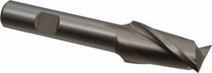 Cleveland - 3/4", 1-5/16" LOC, 1/2" Shank Diam, 3-5/8" OAL, 2 Flute, High Speed Steel Square End Mill - Single End, Uncoated, Spiral Flute, 30° Helix, Centercutting, Right Hand Cut, Right Hand Flute, Series HG-2 - Americas Industrial Supply