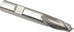 Cleveland - 29/64", 13/16" LOC, 1/2" Shank Diam, 3-1/4" OAL, 2 Flute, High Speed Steel Square End Mill - Single End, Uncoated, Spiral Flute, 30° Helix, Centercutting, Right Hand Cut, Right Hand Flute, Series HG-2 - Americas Industrial Supply