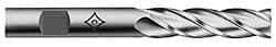 Cleveland - 7/8", 3-1/2" LOC, 7/8" Shank Diam, 5-3/4" OAL, 4 Flute, High Speed Steel Square End Mill - Single End, TiCN Finish, Spiral Flute, 30° Helix, Centercutting, Right Hand Cut, Right Hand Flute, Series HG-4C - Americas Industrial Supply