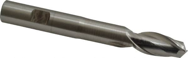 Cleveland - 1/2", 1" LOC, 1/2" Shank Diam, 4" OAL, 2 Flute, High Speed Steel Square End Mill - Single End, Uncoated, Spiral Flute, 30° Helix, Centercutting, Right Hand Cut, Right Hand Flute, Series HGN-2 - Americas Industrial Supply