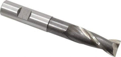 Cleveland - 5/8", 1-3/8" LOC, 5/8" Shank Diam, 4-5/8" OAL, 2 Flute, High Speed Steel Square End Mill - Single End, Uncoated, Spiral Flute, 30° Helix, Centercutting, Right Hand Cut, Right Hand Flute, Series HGN-2 - Americas Industrial Supply