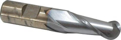Cleveland - 3/4" Diam, 1-5/8" LOC, 2 Flute High Speed Steel Ball End Mill - TiCN Finish, Single End, 3-7/8" OAL, 3/4" Shank Diam, Spiral Flute - Americas Industrial Supply