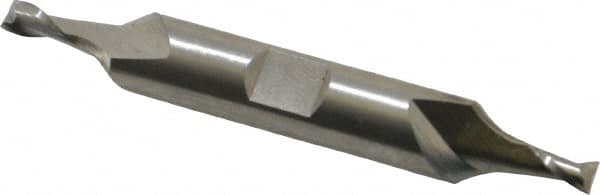 Cleveland - 5/32", 15/64" LOC, 3/8" Shank Diam, 2-3/4" OAL, 2 Flute, High Speed Steel Square End Mill - Double End, Uncoated, Spiral Flute, 30° Helix, Centercutting, Right Hand Cut, Right Hand Flute, Series HD-2 - Americas Industrial Supply