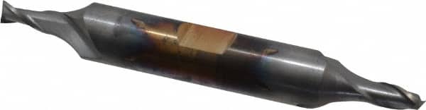 Cleveland - 5/32", 15/64" LOC, 3/8" Shank Diam, 2-3/4" OAL, 2 Flute, High Speed Steel Square End Mill - Double End, TiCN Finish, Spiral Flute, 30° Helix, Centercutting, Right Hand Cut, Right Hand Flute, Series HD-2 - Americas Industrial Supply