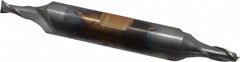 Cleveland - 5/32", 15/64" LOC, 3/8" Shank Diam, 2-3/4" OAL, 2 Flute, High Speed Steel Square End Mill - Double End, TiCN Finish, Spiral Flute, 30° Helix, Centercutting, Right Hand Cut, Right Hand Flute, Series HD-2 - Americas Industrial Supply