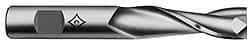 Cleveland - 1", 3" LOC, 1" Shank Diam, 6-1/2" OAL, 2 Flute, High Speed Steel Square End Mill - Single End, Uncoated, Spiral Flute, 30° Helix, Centercutting, Right Hand Cut, Right Hand Flute, Series HG-2 - Americas Industrial Supply