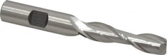 Cleveland - 7/16", 1-3/4" LOC, 1/2" Shank Diam, 3-3/4" OAL, 2 Flute, High Speed Steel Square End Mill - Single End, Uncoated, Spiral Flute, 30° Helix, Centercutting, Right Hand Cut, Right Hand Flute, Series HG-2 - Americas Industrial Supply