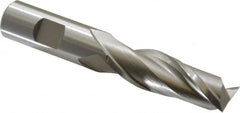 Cleveland - 3/4", 2-1/4" LOC, 3/4" Shank Diam, 5-1/4" OAL, 2 Flute, High Speed Steel Square End Mill - Single End, Uncoated, Spiral Flute, 30° Helix, Centercutting, Right Hand Cut, Right Hand Flute, Series HG-2 - Americas Industrial Supply