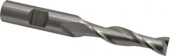 Cleveland - 13/32", 1-3/4" LOC, 1/2" Shank Diam, 3-3/4" OAL, 2 Flute, High Speed Steel Square End Mill - Single End, Uncoated, Spiral Flute, 30° Helix, Centercutting, Right Hand Cut, Right Hand Flute, Series HG-2 - Americas Industrial Supply