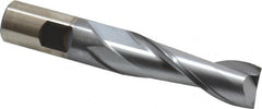 Cleveland - 3/4", 2-1/4" LOC, 3/4" Shank Diam, 4-1/2" OAL, 2 Flute, High Speed Steel Square End Mill - Single End, TiCN Finish, Spiral Flute, 30° Helix, Centercutting, Right Hand Cut, Right Hand Flute, Series HG-2 - Americas Industrial Supply