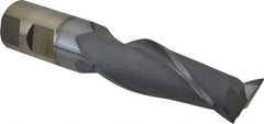 Cleveland - 1", 3" LOC, 1" Shank Diam, 5-1/2" OAL, 2 Flute, High Speed Steel Square End Mill - Single End, TiCN Finish, Spiral Flute, 30° Helix, Centercutting, Right Hand Cut, Right Hand Flute, Series HG-2 - Americas Industrial Supply