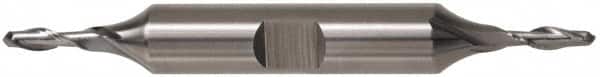 Cleveland - 5/8" Diam, 1-1/8" LOC, 2 Flute High Speed Steel Ball End Mill - TiCN Finish, Double End, 5" OAL, 5/8" Shank Diam, Spiral Flute - Americas Industrial Supply