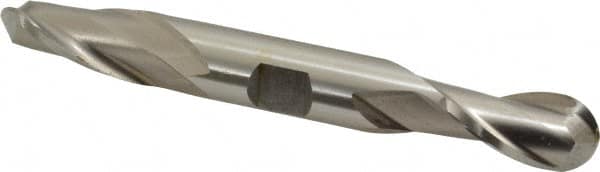 Cleveland - 5/8" Diam, 1-1/8" LOC, 2 Flute High Speed Steel Ball End Mill - Uncoated, Double End, 5" OAL, 5/8" Shank Diam, Spiral Flute - Americas Industrial Supply