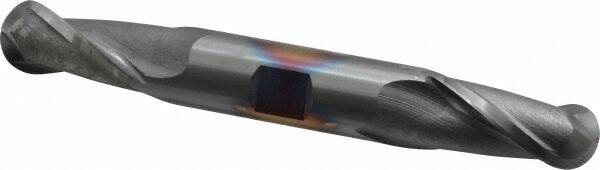Cleveland - 3/4" Diam, 1-5/16" LOC, 2 Flute High Speed Steel Ball End Mill - TiCN Finish, Double End, 5-5/8" OAL, 3/4" Shank Diam, Spiral Flute - Americas Industrial Supply