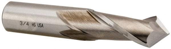 Cleveland - 3/4" Diam, 1-5/16" LOC, 2 Flute, 90° Point Angle, High Speed Steel Drill Mill - Uncoated, 3-9/16" OAL, 3/4" Shank Diam - Americas Industrial Supply