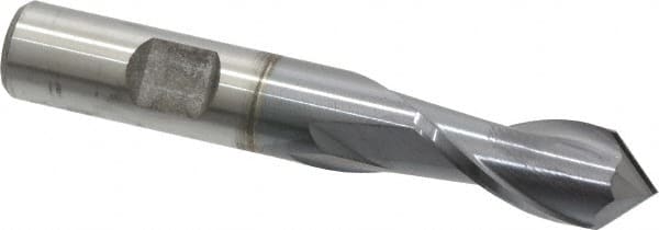 Cleveland - 1/2" Diam, 1" LOC, 2 Flute, 90° Point Angle, High Speed Steel Drill Mill - TiCN Finish, 2" OAL, 1/2" Shank Diam - Americas Industrial Supply