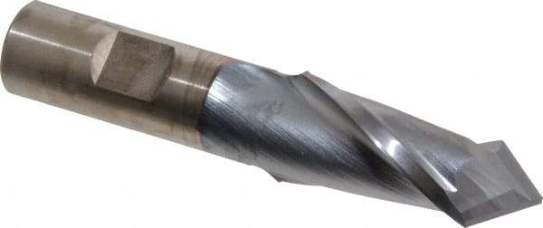 Cleveland - 7/8" Diam, 1-1/2" LOC, 2 Flute, 90° Point Angle, High Speed Steel Drill Mill - TiCN Finish, 3-1/4" OAL, 3/4" Shank Diam - Americas Industrial Supply
