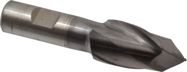 Cleveland - 1" Diam, 1-1/2" LOC, 2 Flute, 90° Point Angle, High Speed Steel Drill Mill - TiCN Finish, 3-1/4" OAL, 3/4" Shank Diam - Americas Industrial Supply