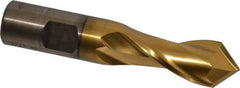 Cleveland - 3/4" Diam, 1-5/16" LOC, 2 Flute, 90° Point Angle, High Speed Steel Drill Mill - TiN Finish, 3-9/16" OAL, 3/4" Shank Diam - Americas Industrial Supply