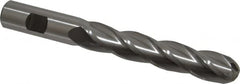 Cleveland - 3/4" Diam, 4" LOC, 4 Flute High Speed Steel Ball End Mill - Uncoated, Single End, 6-1/4" OAL, 3/4" Shank Diam, Spiral Flute - Americas Industrial Supply